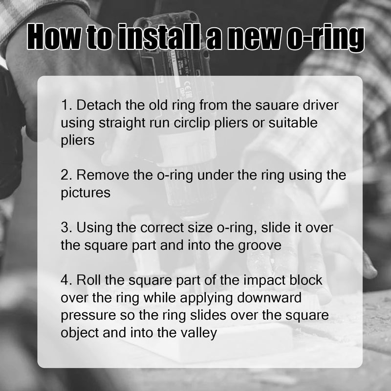 12 Sets 1/2” Impact Retaining Ring Clip, Impact Friction Rings with O-Ring Anvil Install Tool for Electric & Pneumatic Type Wrench
