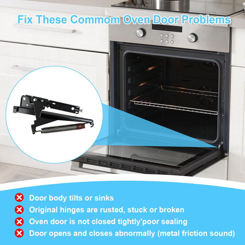 PC020009 Range Oven Door Hinges Part, Compatible with Viking Range Series VGSS360 VGSC487 VGIC365 VESC305 VDSC487, Replaces AP5315870 811473 Heavy-Duty Hinge Kit 1