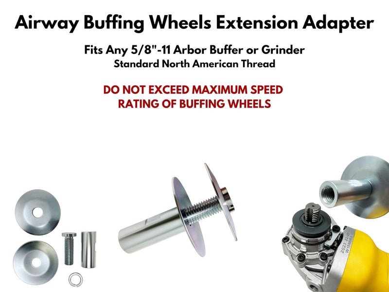 LINE10 Tools Airway Buffing Wheels Grinder Buffer Extension Adapter 5/8"-11 American Standard Thread