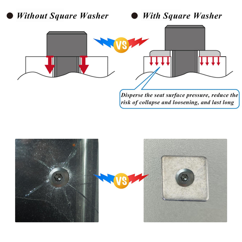 10 PCS Flat Square Plate Washers, M8x30x30x2 mm 304 Stainless Steel Square Flat Bearing Plate Washers Pad Spacer Gasket for Hardware Fastener, Fit for 5/16" Bolt, Thickness 2 mm, Silver, LXLVOUEG M8 X 30 X 30 X 2 mm Stainless Steel-Silver-10 PCS