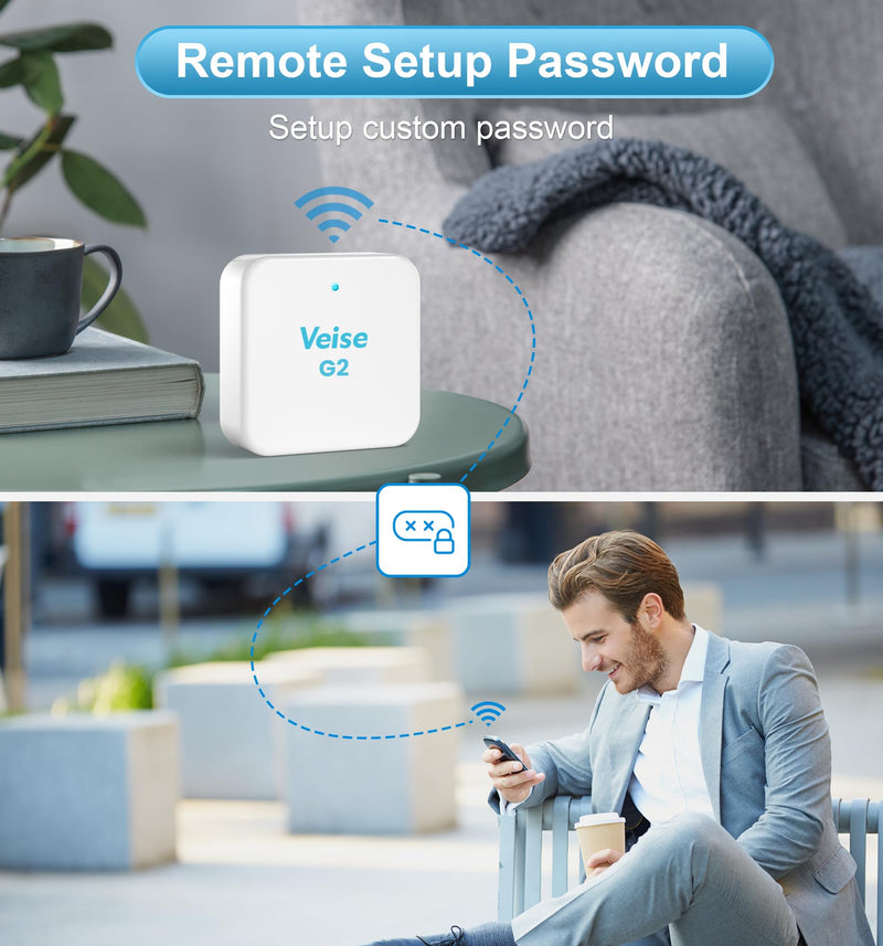 Veise G2 Gateway, Smart Lock WiFi Gateway, Paired with Smart Door Lock to Realize APP Remote Control, Compatible with DD Lock APP and TT Lock APP