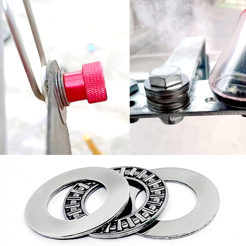 2 Sets AXK2035 Thrust Needle Roller Bearings, Thrust Bearing, with AS2035 Washers 20mm ID 35mm OD 2mm Thickness, Small Bearings for Mower Lawn Tractor