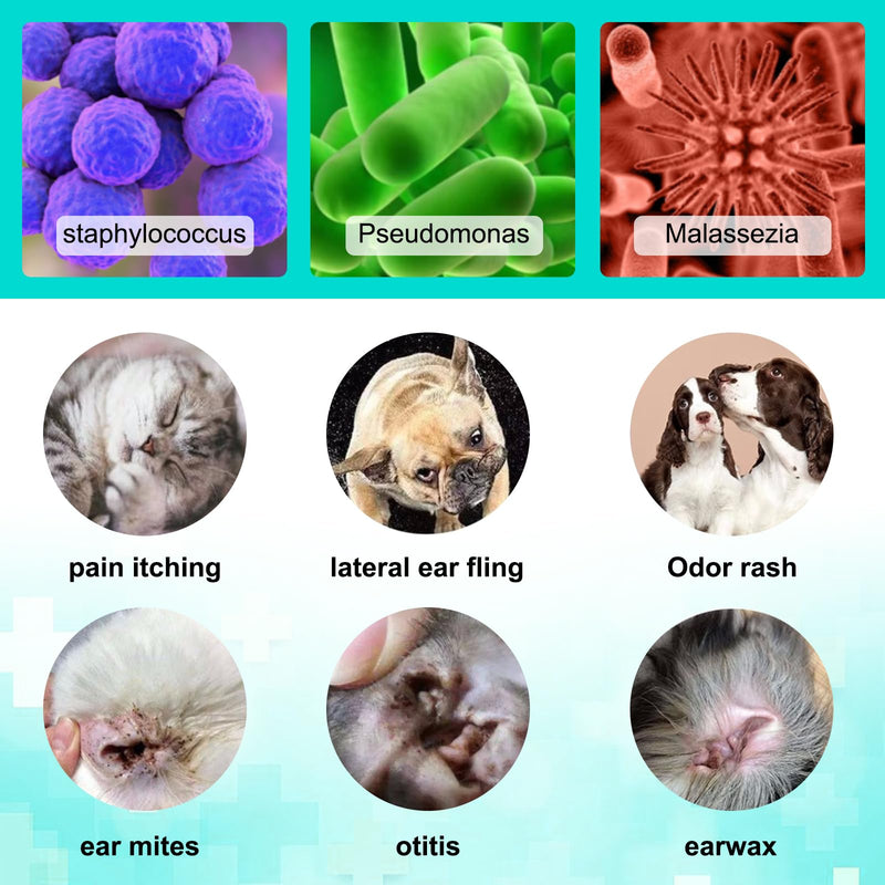 Ear Mite Treatment for Dogs and Cats,Dog Ear Infection Treatment,Aloe Ear Mite,Safe for Pets | 12+ Weeks | 0.75 fl oz 22.2ml 0.75 fl oz(Pack of 1)