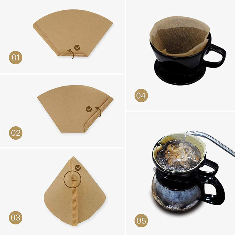 #4 Cone Coffee Filter 8-12 cup, Unbleached Natural Paper, No Blowout, Disposable for Pour Over and Drip Coffee Maker, 100 Count 100 Count boxed