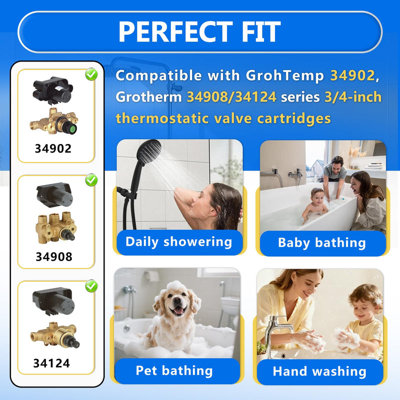 47582000 Thermostatic Shower Cartridge Compatible with GrohTemp/Grotherm