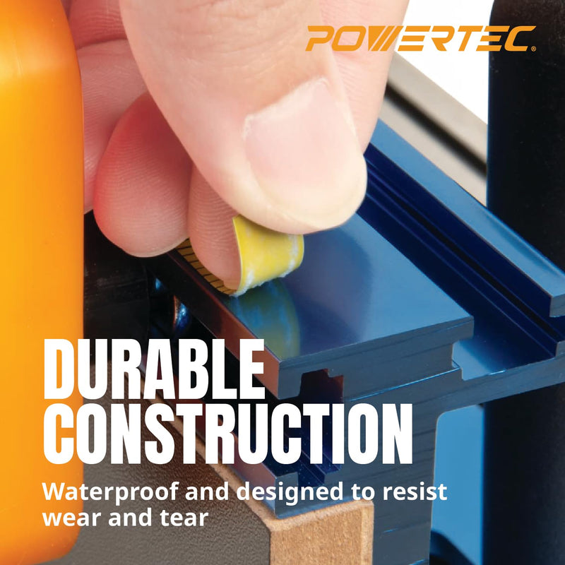 POWERTEC 72063 2 Pack 4' Measure Tape with Adhesive Backing, Left to Right and Right to Left, 1 of Each Measure Tape Combo, 2PK