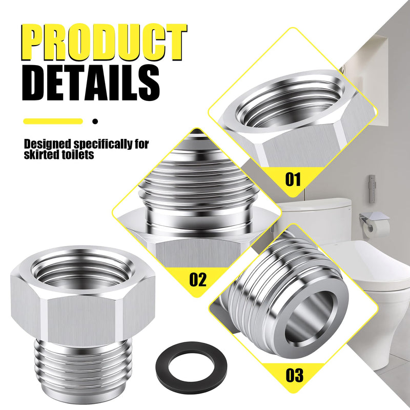 TTHP3141 1/2" Adapter compatible with Toto Washlet C5,SW583,S350E,K300,550e,SW3345,SW3036 and others, Universal Skirted Toilet (2-PACK) 2-PACK