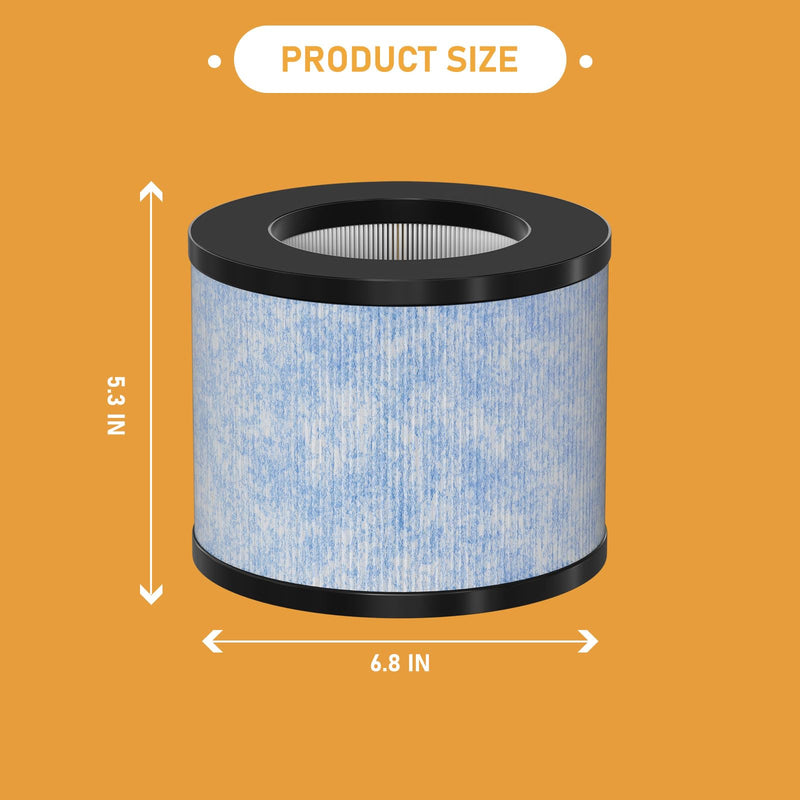 C102 MA-01CW True HEPA Replacement Filter Compatible with Miko Ibuki C102 Air Cleaner Purifier and Okaysou AirMic4S, True HEPA Filter Set, 2 Pack 1