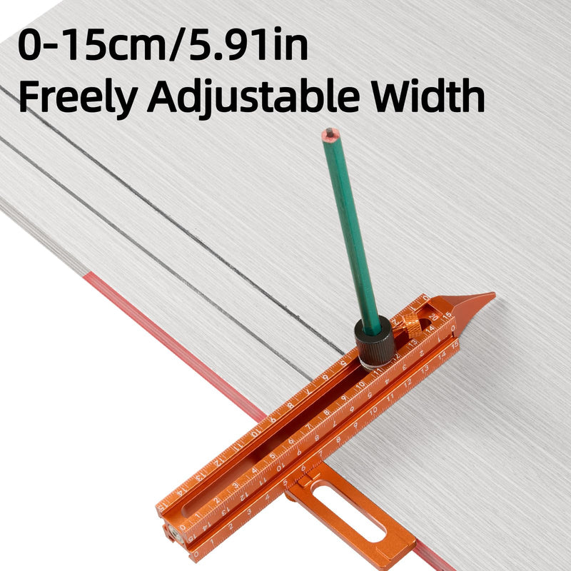 Imbot Magnetic 4-Sided Laser Scale Scribing Tool-Leveling Ruler with Magnetic Base-Multi-Purpose Woodworking Marking Tool for DIY, Woodworking, Carpentry, Furniture Making and Construction