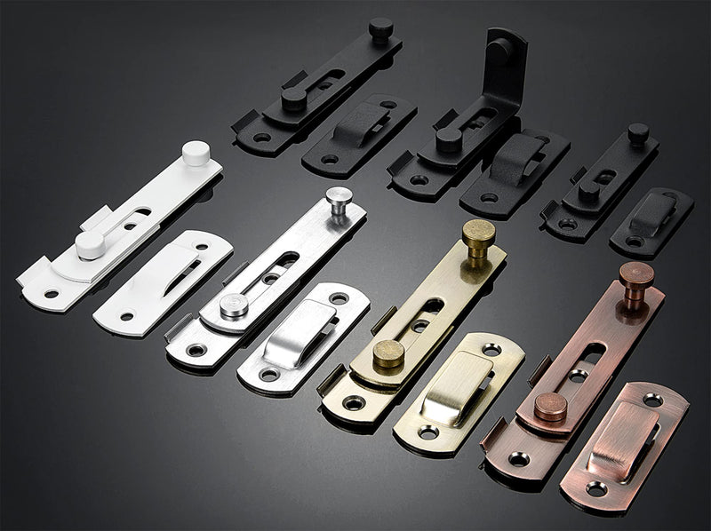 4 Packs Barn Door Latches，2.75” x 2.02” Matte Black Stainless Steel barn gate flip Door Latch Bi-fold Door Lock,Sliding Door Gate Latches Antique Lock Wine Cabinet Closet Door Latches Small_Matte Black 4