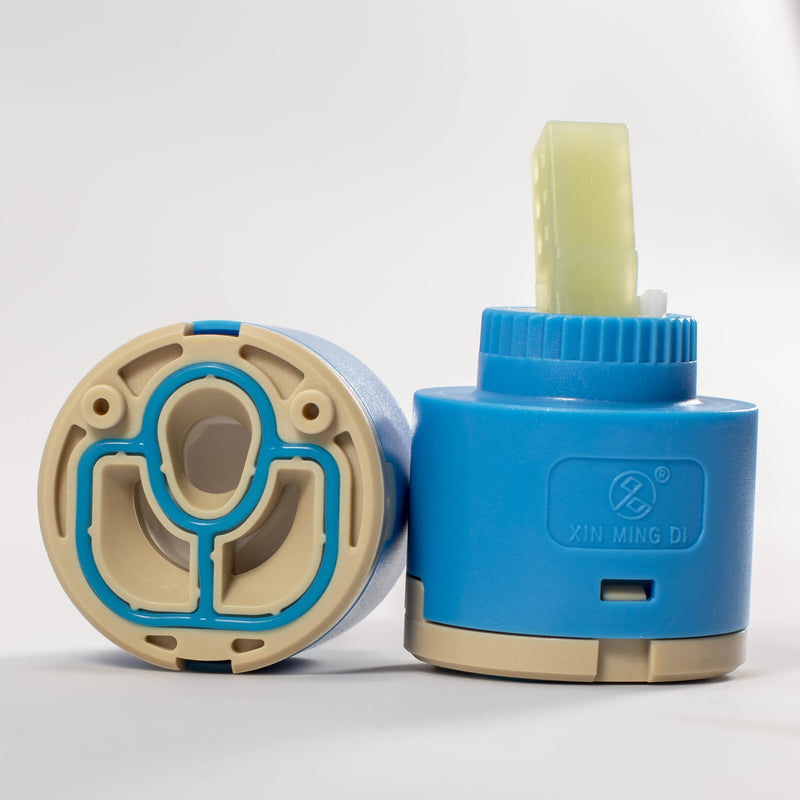 40mm MING DI Diameter Low Torque Ceramic Cartridge Without Distributor,Replacement for Single Handle Kitchen Basin Shower Faucet ，Ceramic Faucet Valve 40mm Low Torque（idle）