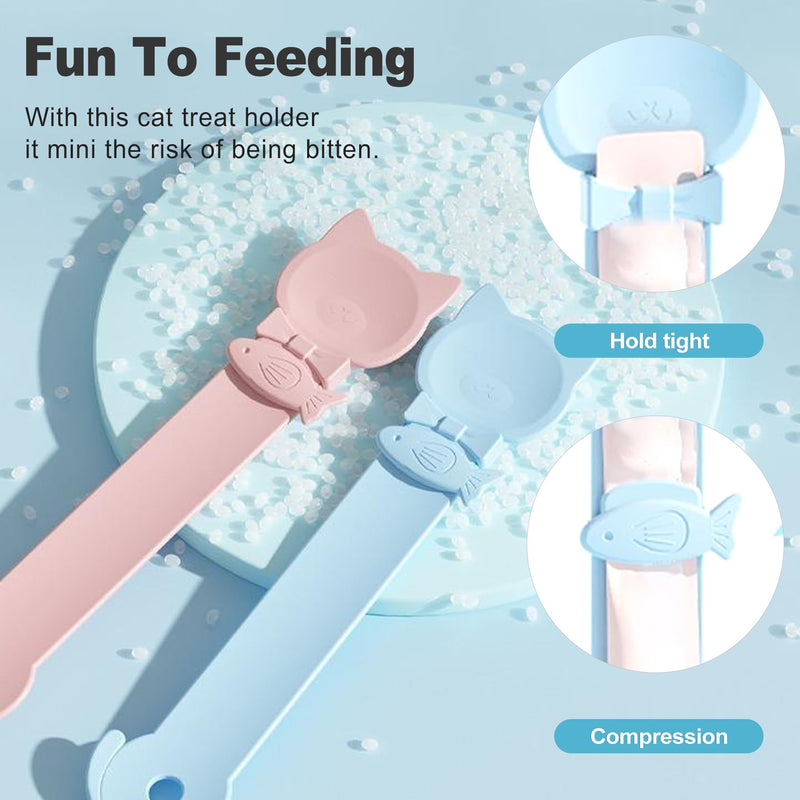 CoguZed 3 Pack Cat Treat Strip Feeder – Squeeze-Activated Multi-Function Tool for Churu, Wet Food & Lickable Treats Durable Plastic for Cats with Dental Issues