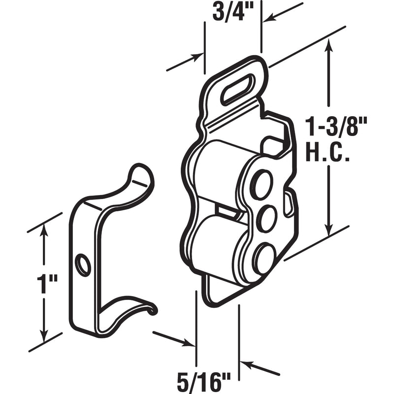 Prime-Line MP7081 RV and Mobile Home Cabinet Door Catch, Double Post (5 Sets)
