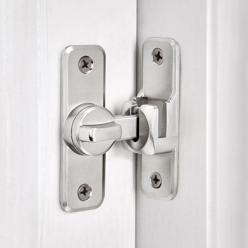 Silvery Enhanced Security Flip Latch Lock - Heavy-Duty 90/180 Degree Sliding and Swing Door Latch for Barns, Gates, and More Silvery_F47 1