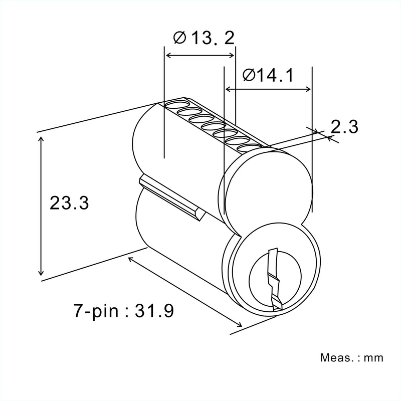 elox SFIC IC Core Cylinder Fits Stanley, Dorma Kaba, Arrows, Best, Falcon Standard, Best A Keyway,7 pins, Without housing, core and Keys only 1