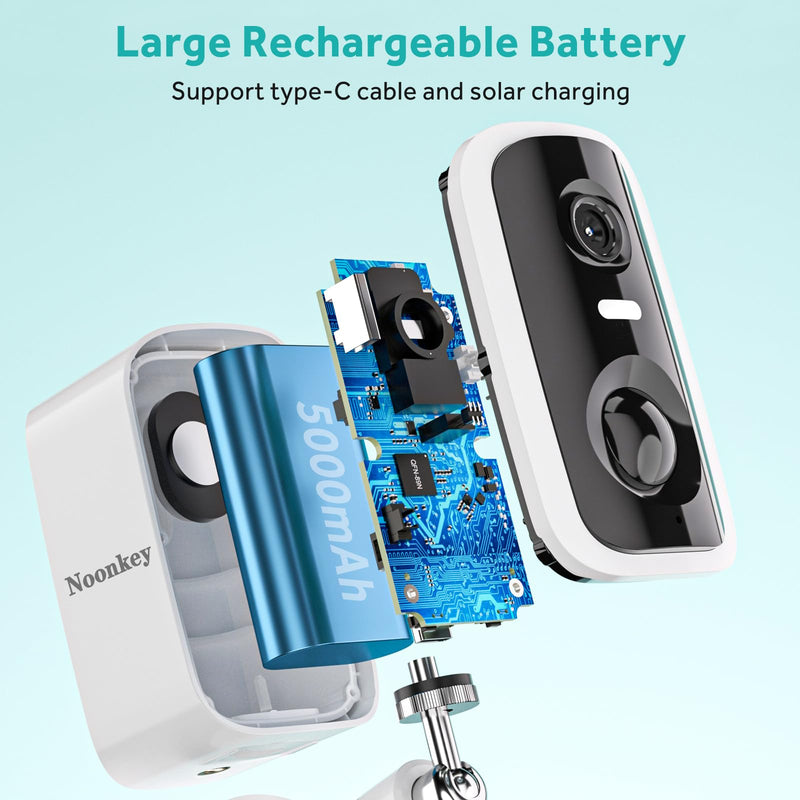 4MP Solar Security Camera Outdoor, 5G&2.4GHz Wireless Rechargeable Battery Cam with Spotlight/Siren, AI Human Detection, Color Night Vision, 2-Way Audio, IP65 Waterproof, Alexa,No Power Needed