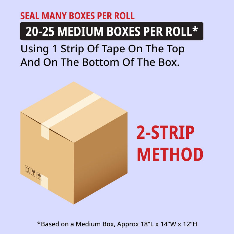 Tape Logic Heavy Duty 2in x 25yd Clear Packaging Tape Dispenser Refills (6-Pack), Strong Clear Packing Tape Roll Ideal for Shipping & Moving Boxes Clear Tape 2in x 25yd (6 Rolls)
