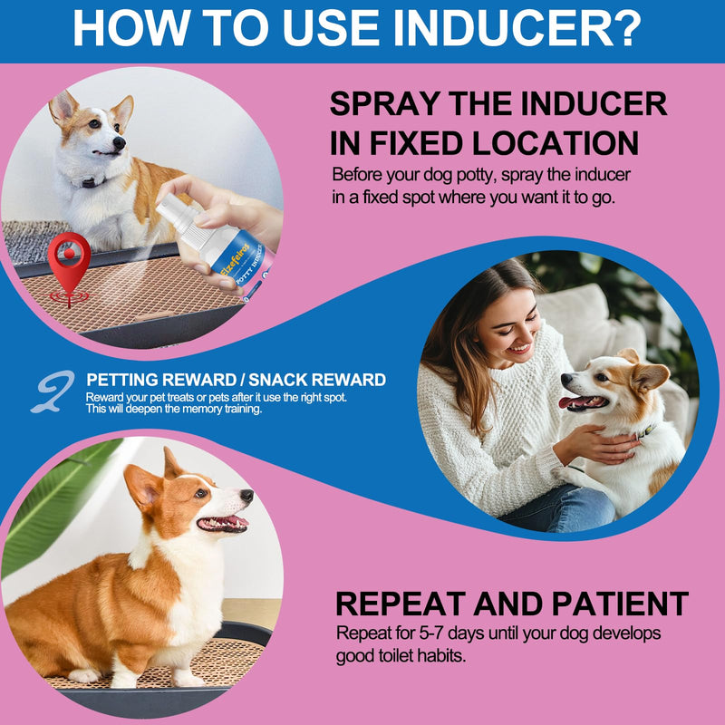 Dog Potty Training Spray,Go Here Potty Training Indoor & Outdoor,Dog Pee Attractant Spray,Training & Behavior Aids For Dogs Cats to Pee in One Spot,Prevent Your Pet from Soiling The Carpet,120ML 120ml