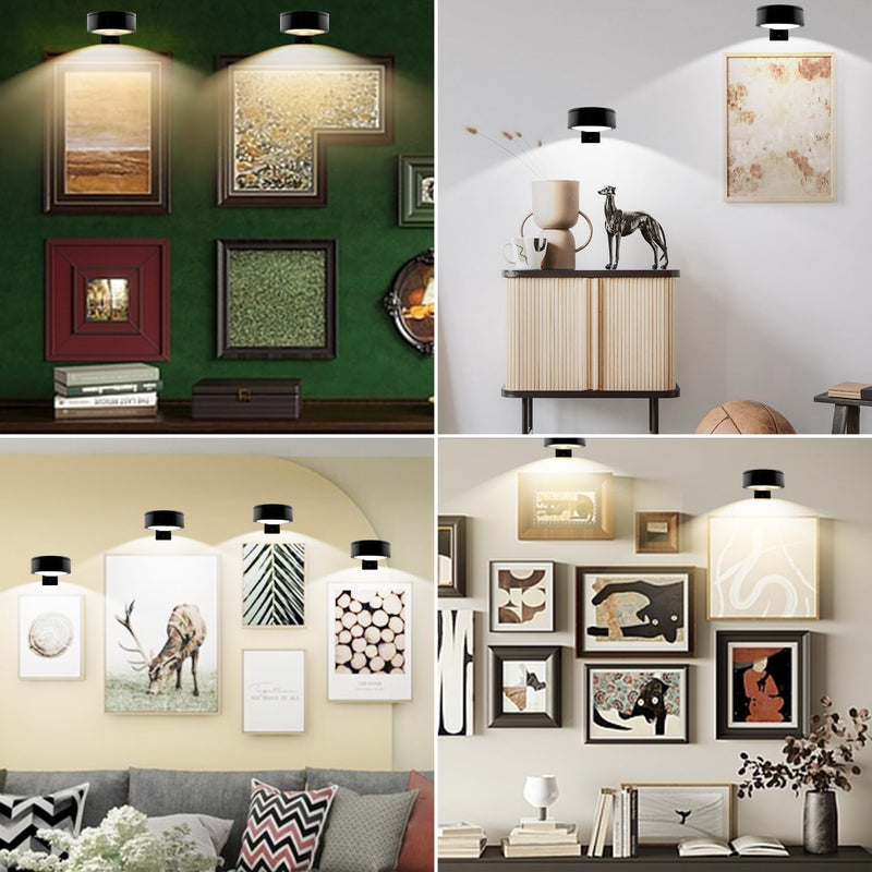 3PACK Picture Light Battery Operated with Remote, Painting Light for Art with 3 Lighting Colors&Dimmable, LED Art Display Accent Light on Wall for Pictures Dartboard Photo Frame Portrait Black