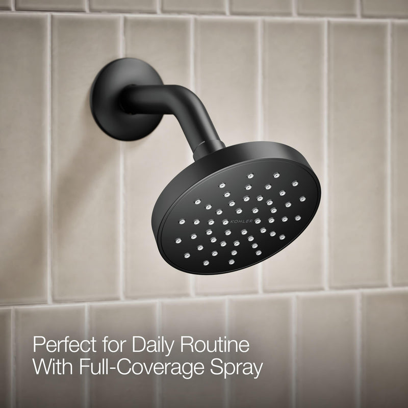 KOHLER TS35321-4G-BL, Elate Rite-Temp Shower Trim with Single Function 1.75 GPM Showerhead, Matte Black, Modern Shower Fixture, Water-Saving Design