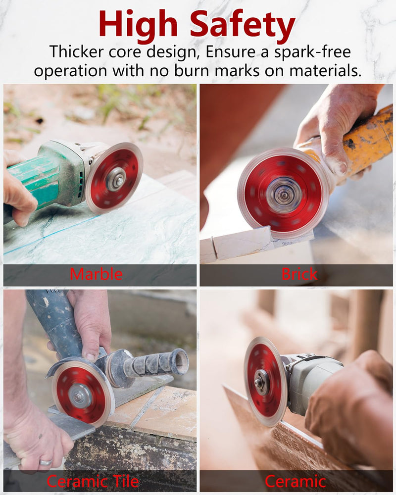 5Pcs Diamond Saw Blades, 4-1/2" Tile Grinder Cutting Blade for Angle Grinder Tile, Super Thin Indestructible Disc for Grinder for Cutting Porcelain Ceramic Granite Marble Tile. 4.5" 5