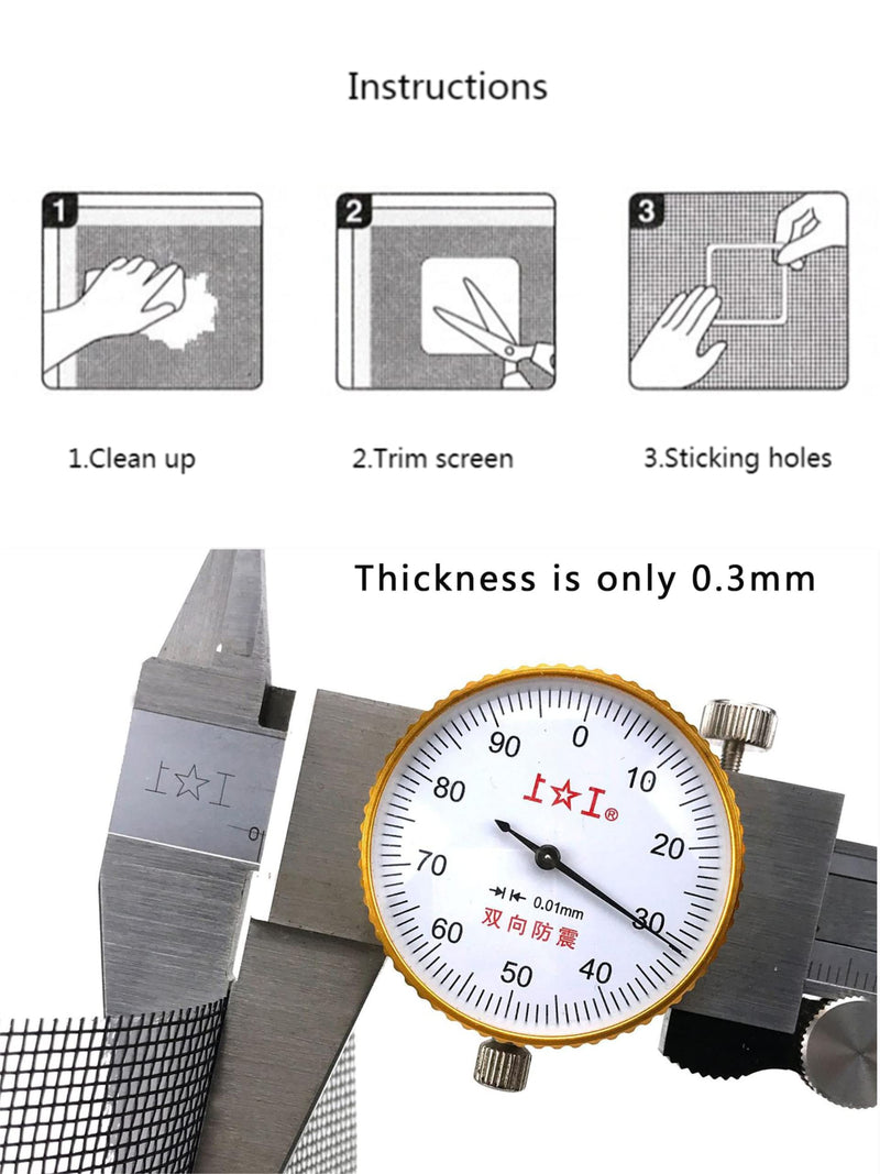 FLYZZZ Window Screen Repair Patches, Screen Door Repair Kit，Self-Adhesive Screen Kit Suitable for Repairing Holes&Tears (10Pcs) 10 Small