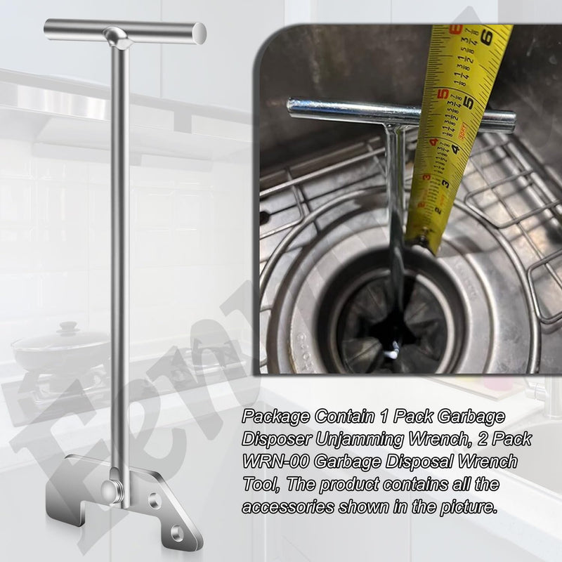 Fennoral Garbage Disposer Unjamming Wrench, 2 Pack, Compatible with SinkErator Moen, Removes Clogging Above The Sink, WR00KIT