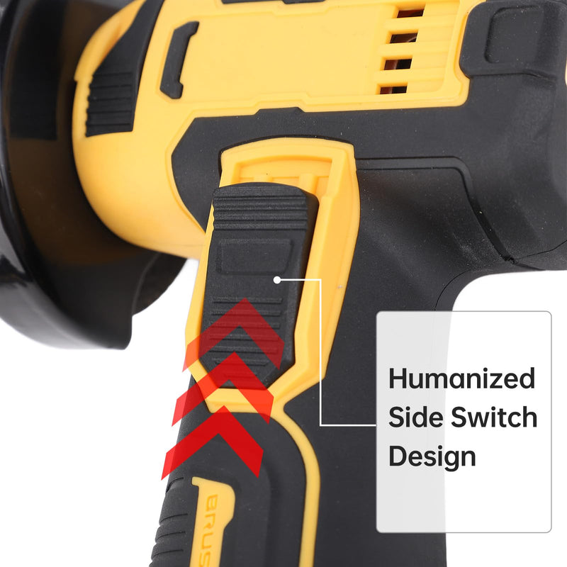 Mini Angle Grinder Kit,19500RMP Cordless Angle Grinding Tool with 2x2000mAh Batteries and 6PCS Discs,Brushless Power Grinder for Brick Wood Steel Stone