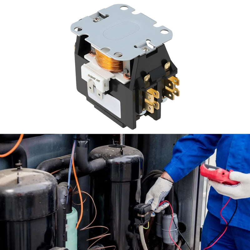 AC Contactor 25A 24V AC 1 Pole DP1P25A24V for Air Conditioner Compressor Fan Motor Control