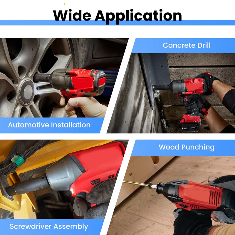 (10+10 Sets) 1/2” and 3/8" Impact Retaining Ring Clip, Friction Ring with O-Ring for Mil-Waukee Electric/Pneumatic Type Impact Wrench 1/2"+3/8"