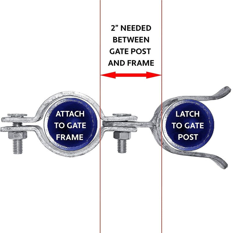 1-5/8" x 4" Chain Link Fence Gate Fork Latch - Fence Gate Latch - Galvanized Fence Gate Latch with Hole for Padlock 1-5/8" x 4"