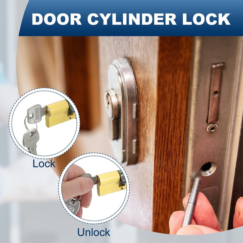 PATIKIL Solid Brass Lock Cylinder, 90mm(55/10/25) 1-1/4" Door Lock Cylinder Storm Door Lock Cylinder with 3 Keys for Anti-Theft Wooden Aluminum Door 90mm(55/10/25)