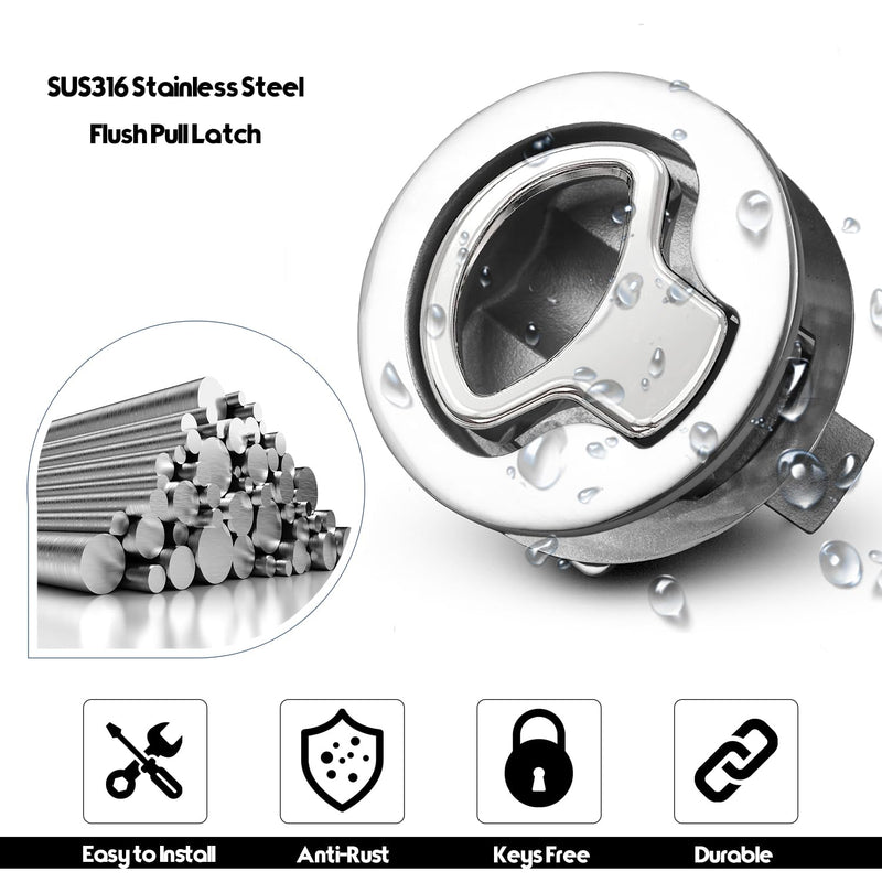 Atibin Steel Cabinet Flush Latches Boat Marine Locking Flush Latch Hatch Deck Stainless Flush Latches Marine SUS316