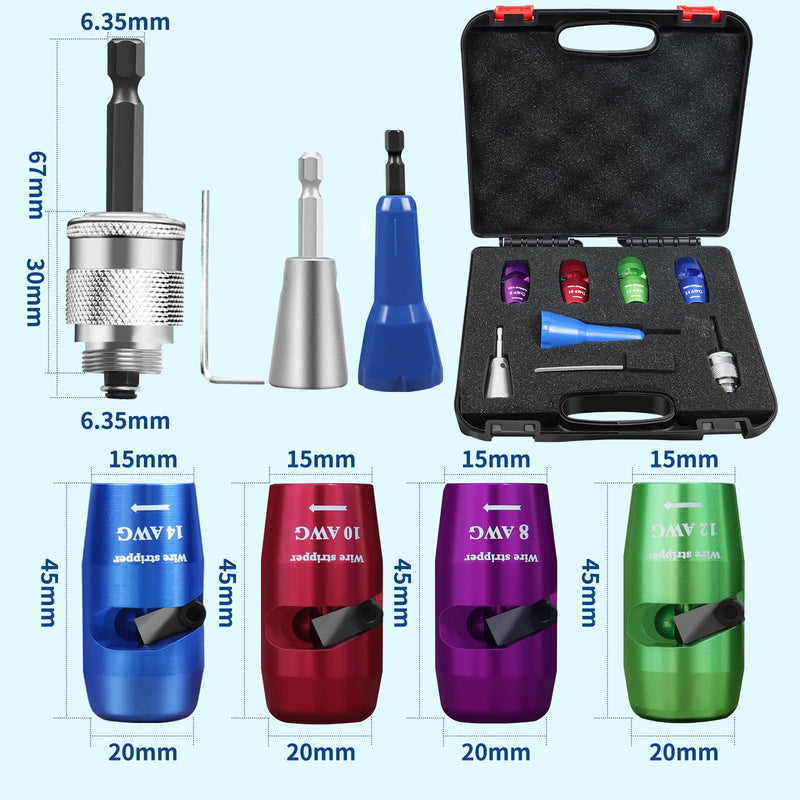 Wire Twister Tool for Drill, 8/10/12/14 AWG Gauge Electric Wire Stripper, Wire Twister Tool for Drill, Wire Stripper Tool for Drill, 2024 Upgrade Improve Work Efficiency 20 Times Black