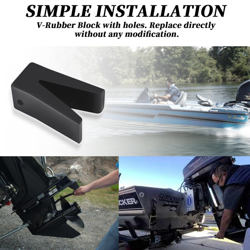 181440 Rubber Transom Saver V-Block W/Hole Compatible with Tracker Marine Y-Frame (Rubber V-Block)