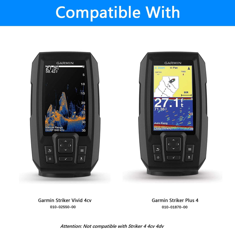 Sun Visor and Protective Cover for Garmin Striker Vivid 4cv (010-02550-00) and Striker Plus 4 (010-01870-00), Black