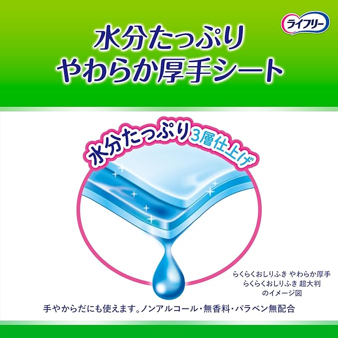 Lifeley Adult Wipes Ultra Large Clean, 60 Sheets, 7.9 x 9.8 inches (20 x 25 cm) - NewNest Australia