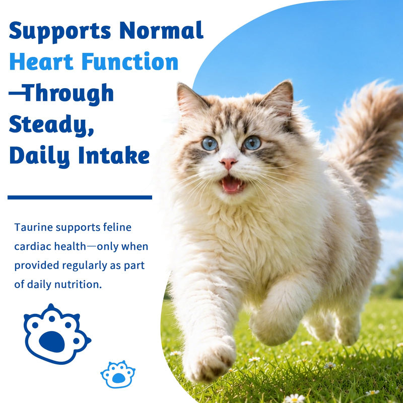 Taurine for Cats Drop 4 oz, Cats Taurine Supplement 200mg High Potency for Heart & Eye Health, Amino Acid Support for Vision & Immune System with 1ml Precision Syringe