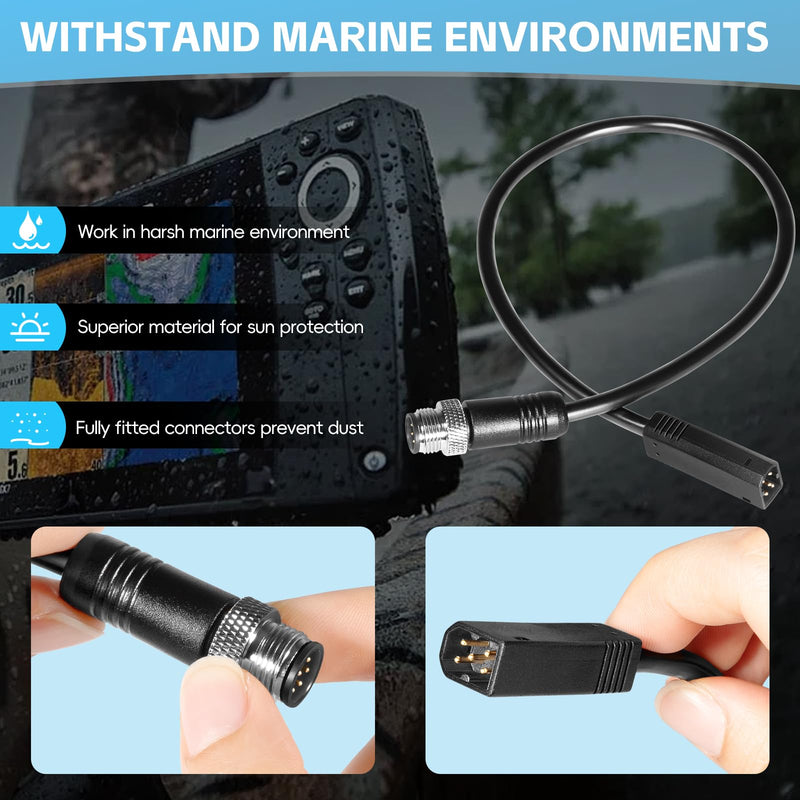 Sunluway 720074-1 AS EC QDE Ethernet Adapter Cable for Humminbird Fish Finders Helix 7, Helix 8, Helix 9, Helix 10, Helix 12, and Helix 15 Models, Length 12 inches