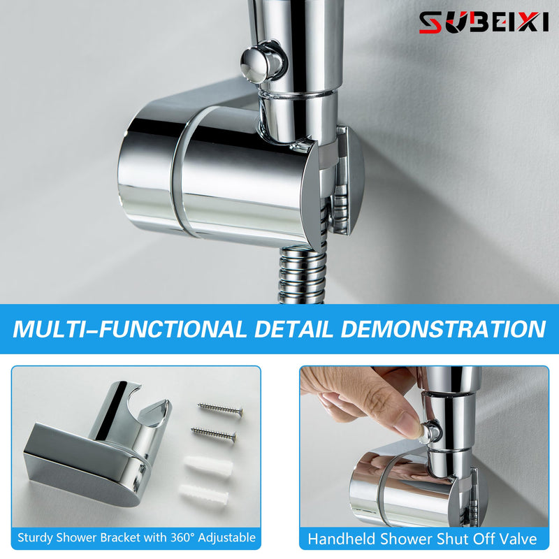 Tub Spout with Diverter, Chrome High Pressure 10 Mode Handheld Shower Sprayer, Bathtub Faucet with Sprayer