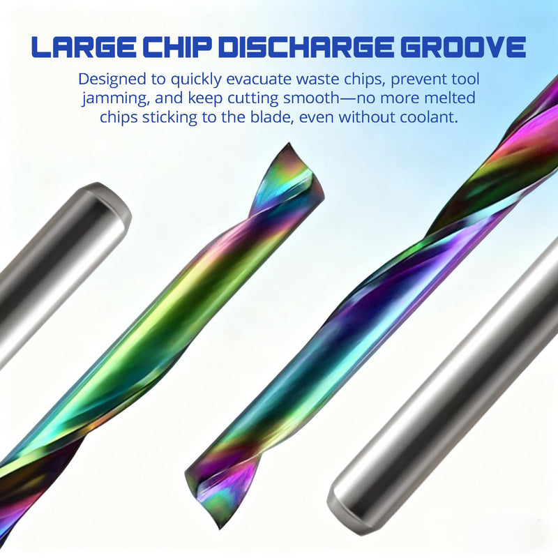 O Flute CNC Router Bits with DLC Coating, 1/8 Inch Shank Single Flute Spiral End Mill, Solid Carbide Up-Cut Milling Cutters for Aluminium, Acrylic, PVC, Plastic, Wood and MDF (Pack of 10)