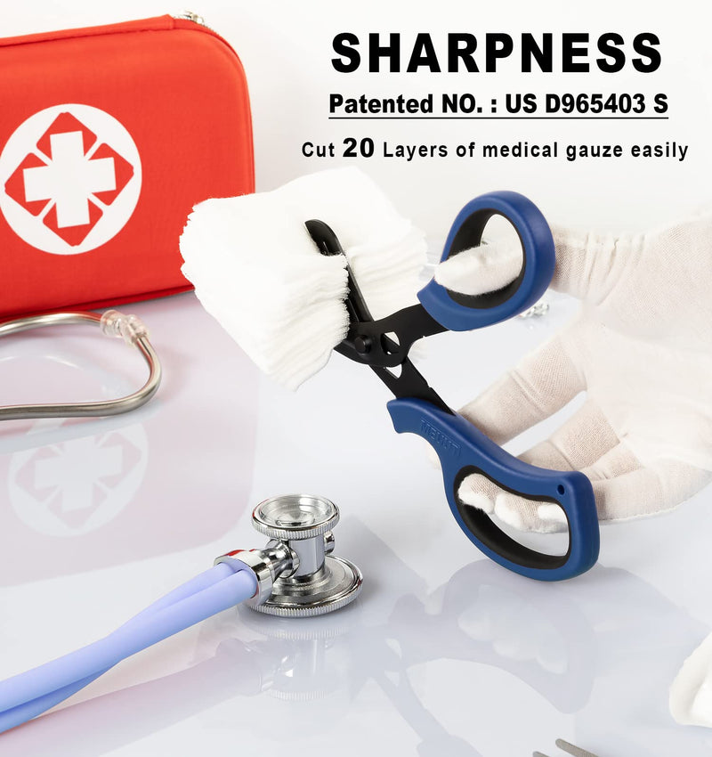 MEUUT 8 inches All Purpose Scissors Multipurpose Heavy Duty Shears, Forged Stainless Steel Utility Scissors Industrial Shears Kitchen Scissors for Household, outdoors, EMT Black+navy+white