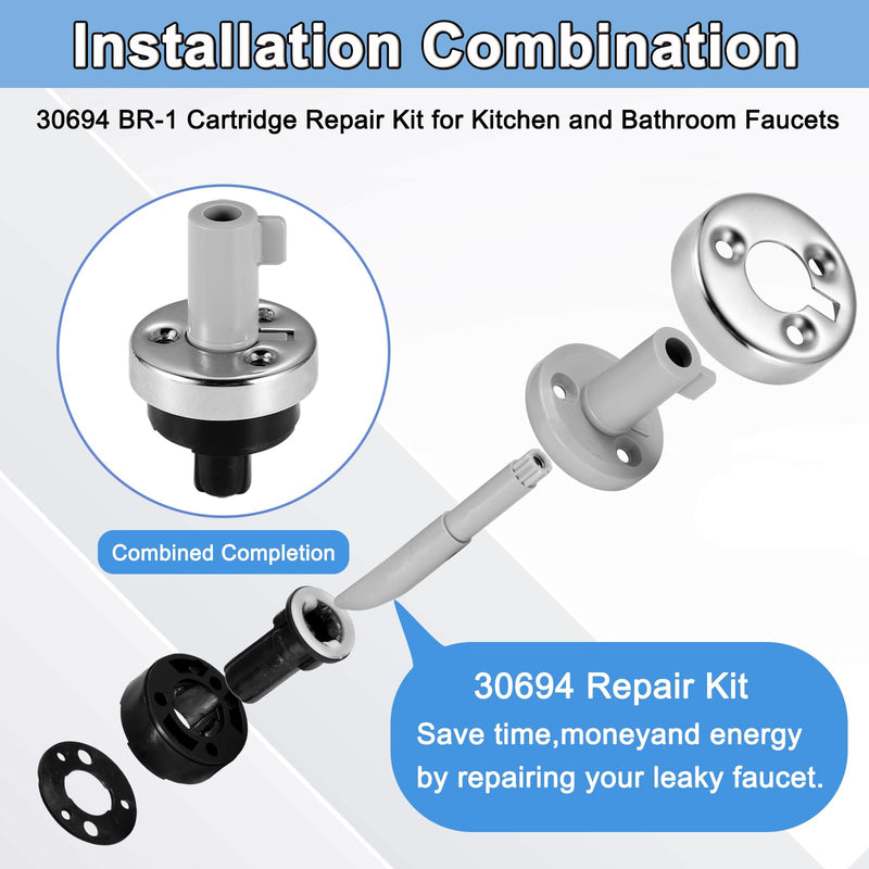 30694 BR-1 Cartridge Repair Kit, Compatible with Bradley/Cole/Kohler Faucets, for Single-Handle Kitchen and Bathroom Faucets