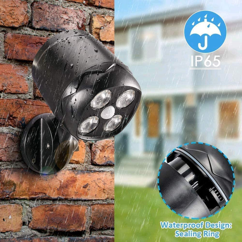 Motion Sensor Outdoor Lights, Battery Operated Outdoor Light, 1000LM Motion Detector Lights for Outside, 6000K LED Security Light Battery Powered Spotlight for House Wall, Black(2 Pack) 2 Pack