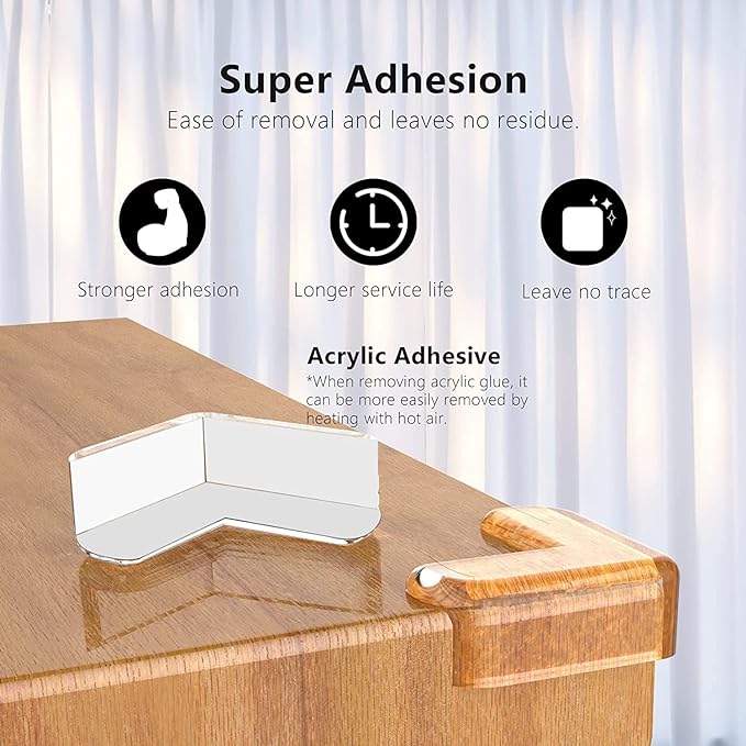 Corner Cushion Corner Guard Transparent Set of 16 for Babies, Children, Injury Prevention, Nursery Safety Measures, Protects Furniture Corners (L Shape, Transparent) - NewNest Australia