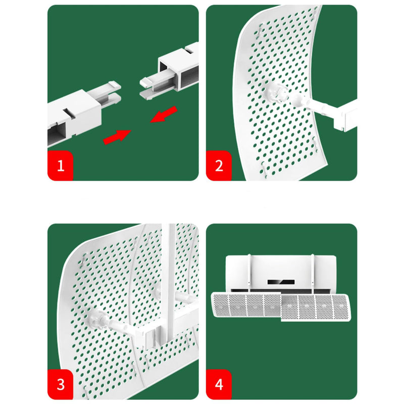 Air Conditioner Deflector,8-Blade 360° Adjustable Mini Split Deflector Anti Direct Blowing Change Wind Direction for Wall Mounted Air Conditioners,White White