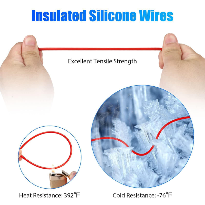 Linkstyle 25PCS Multimeter Test Leads Kit with Replaceable Wire Piercing Probes, Alligator Clips, Test Hook Clips, Tweezer for Digital Electrical Multimeter Testing 25PCS: Red+Black