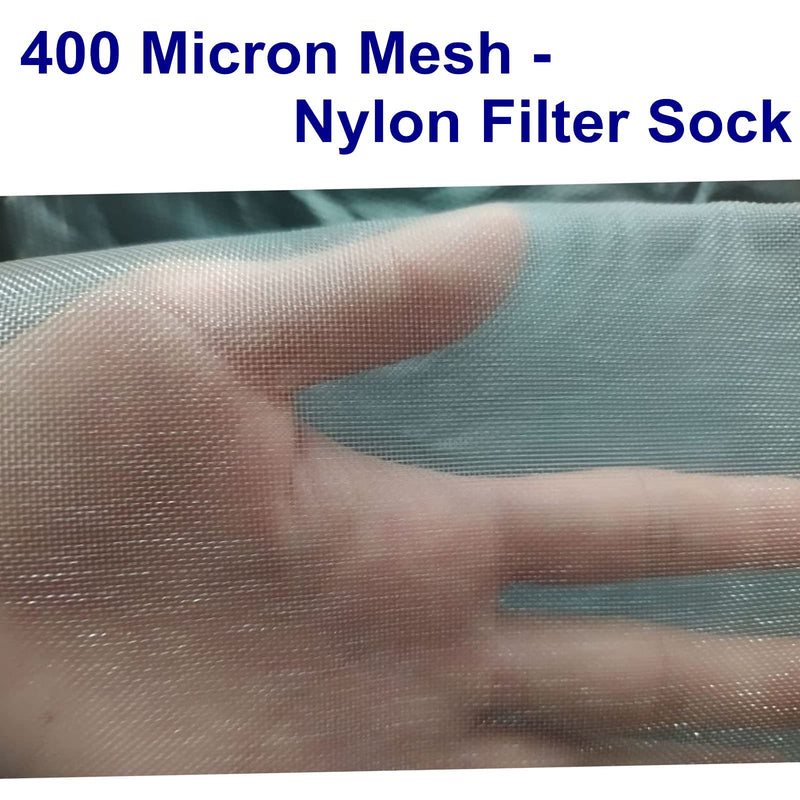 Nylon Mesh Filter Socks 400 Micron 7 inch Ring Water Liquid Filter Bags by 32 Inch Long Bag - 1 Pack (400 Micron/um 7 x 32 Inch) 400 Micron / um 7 x 32 Inch