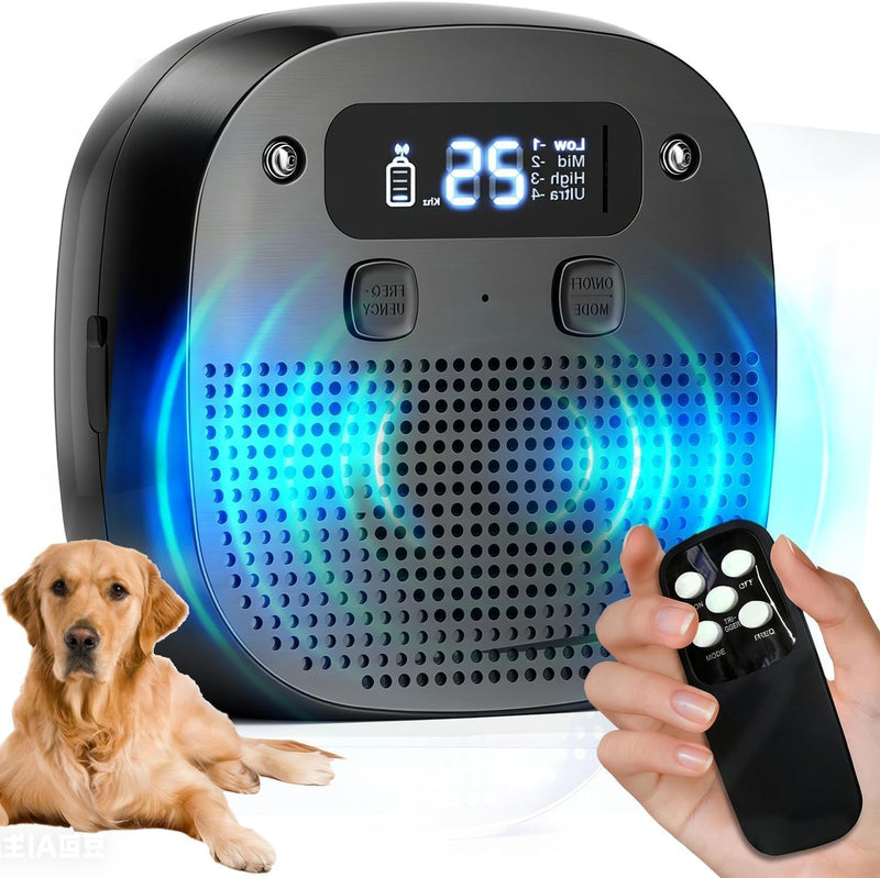 Dog Barking Control Devices, Anti Barking Device for Dogs with Remote Control, Ultrasonic & Sensor Technology, Rechargeable, Adjustable Modes & Frequencies, Bark Box Indoor Outdoor（Charcoal）