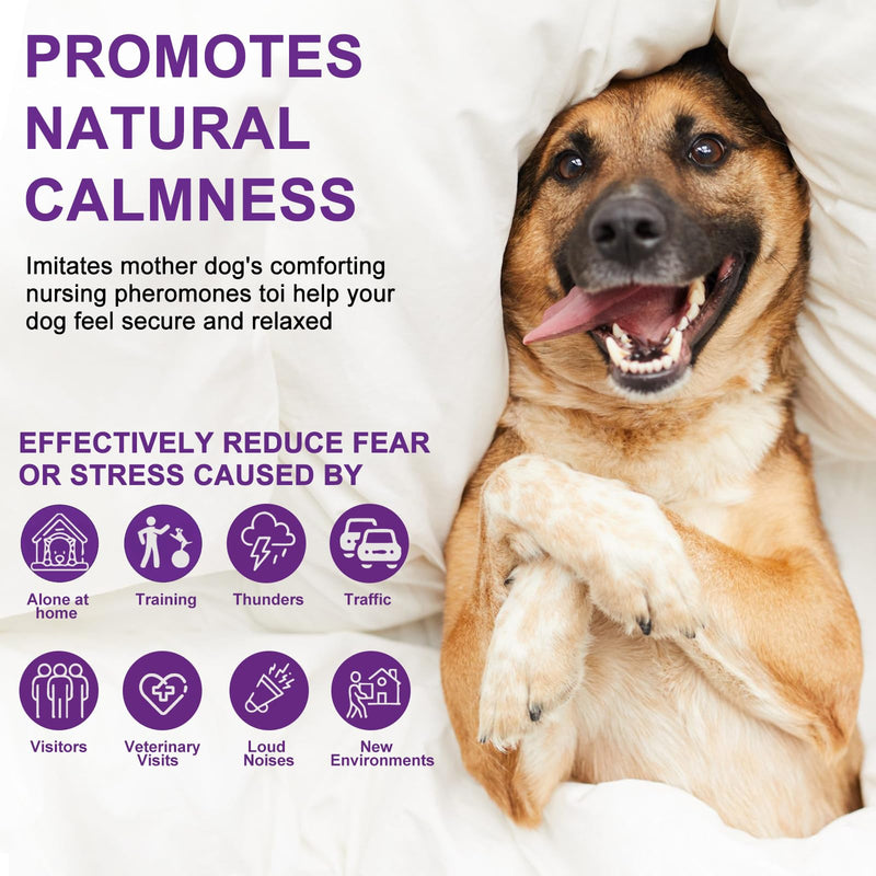 Cheerdog Dog Calming Pheromone Diffuser, Pet Calming Diffuser for Dog Anxiety Relief 3 Refills,Relieve Separation Anxiety, Stress Barking and Chewing Calm Relaxing